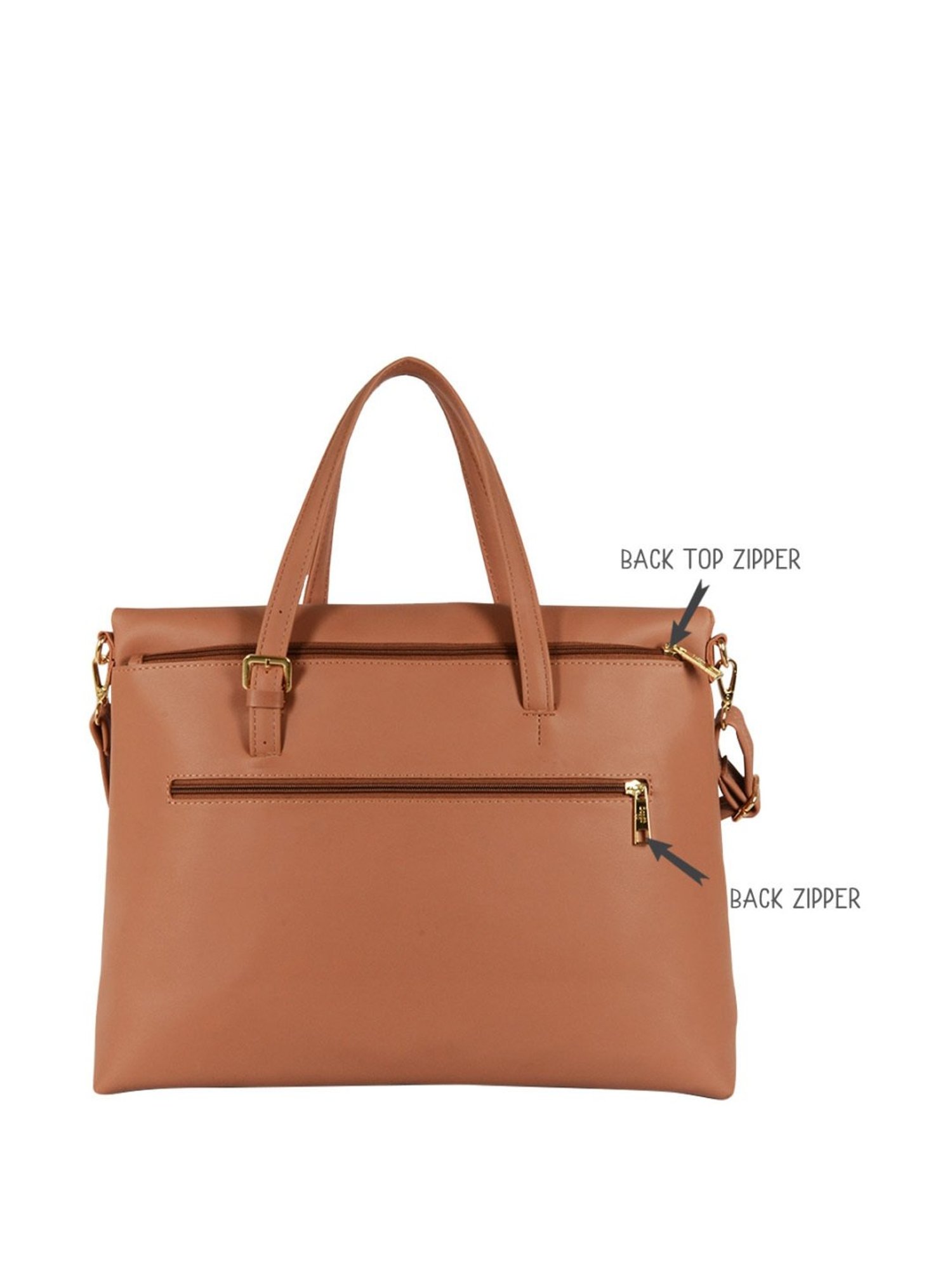 Baggit Brown Textured Medium Tote Handbag