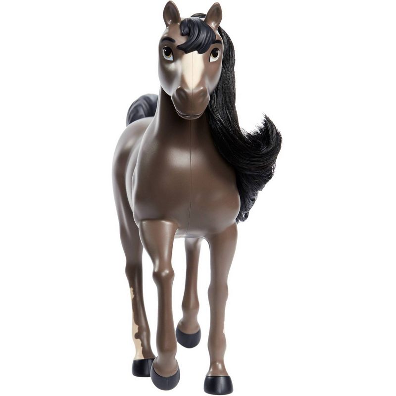 Spirit Untamed 8" Herd Horse, Moving Head, Bay Pinto with Long Black Mane and Playful Stance