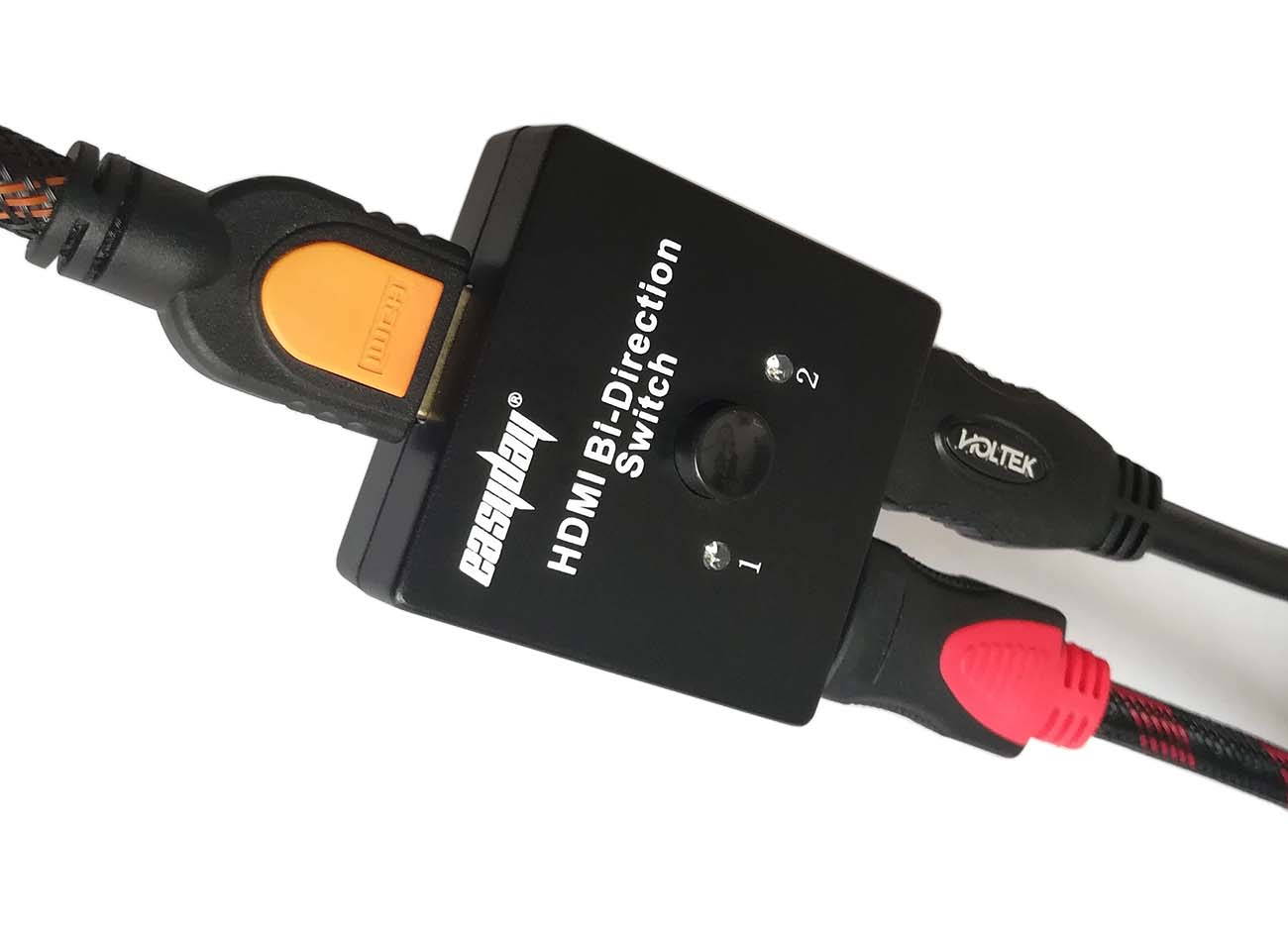 easyday HDMI Switch 4k HDMI Splitter, HDMI Switch Bi-Direction 4K HDMI Splitter 2 x 1/1 x 2 2 Ports HDMI Switcher Supports Ultra HD 4K 3D 1080P for PS4 Xbox Fire Stick Roku