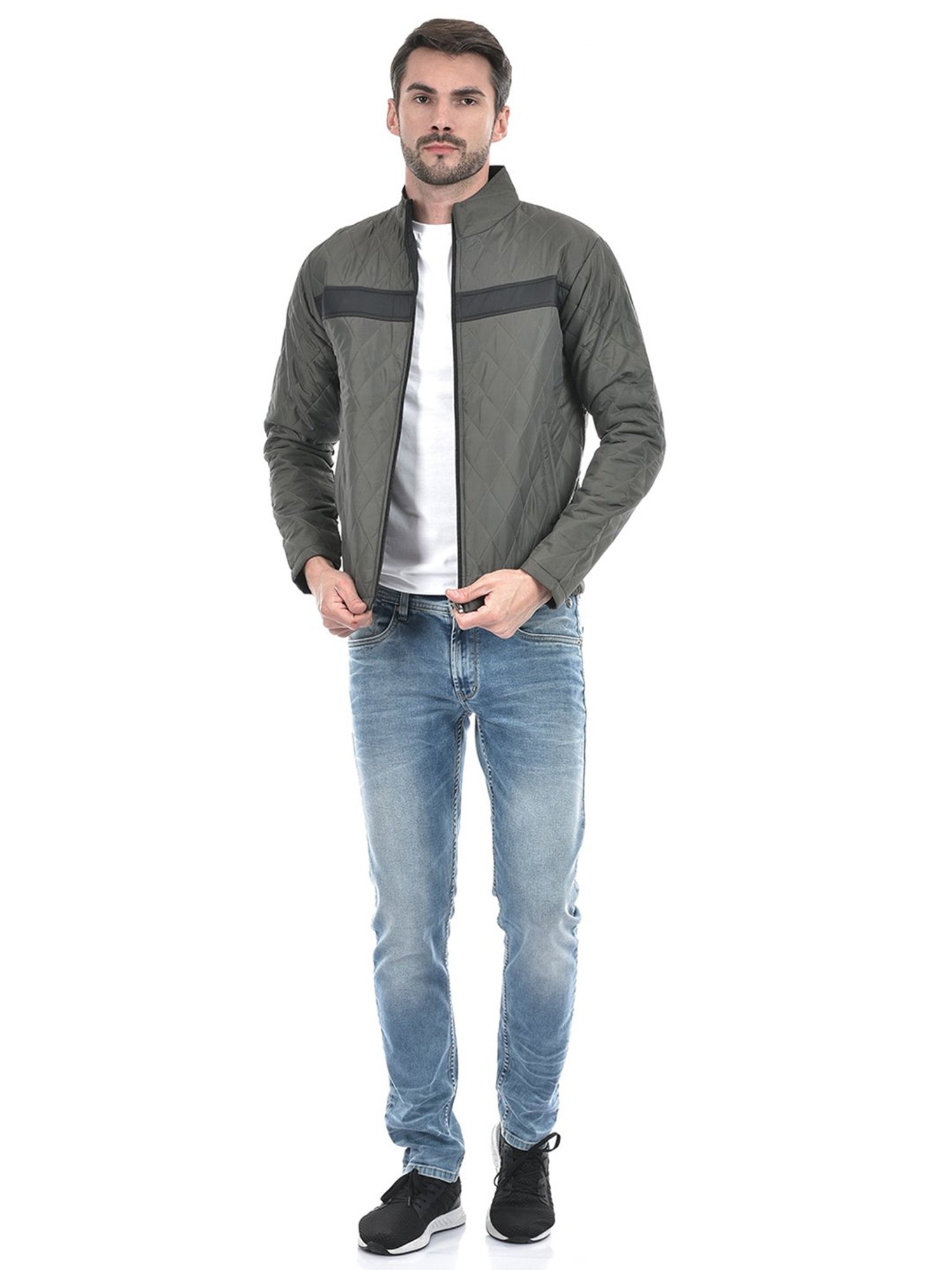 Integriti Grey & Black Regular Fit Reversible Jacket