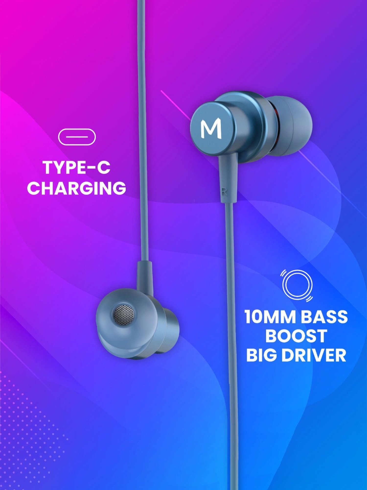 Maxx NX131 In Ear Bluetooth Neckband with Upto 25 Hours Playback & Fast Charging (Blue)