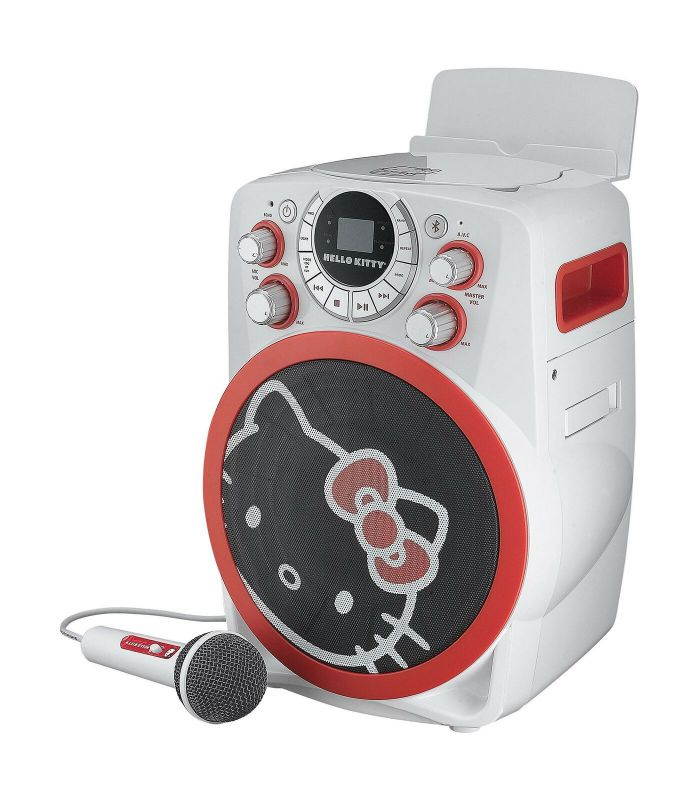 Hello Kitty Bluetooth CDG Karaoke Machine with LED Disco Party Lights, Built ...