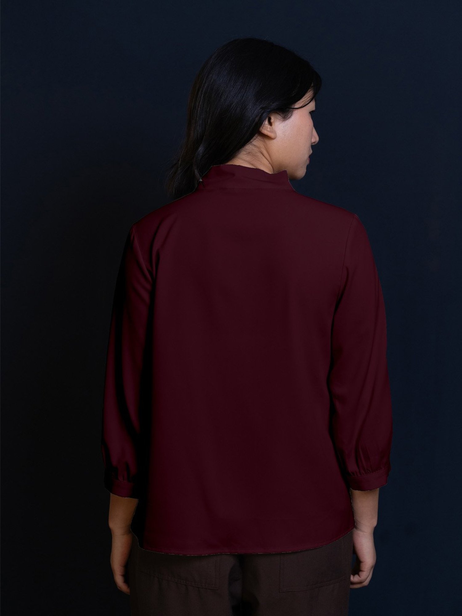 Zink London Maroon Regular Fit Top
