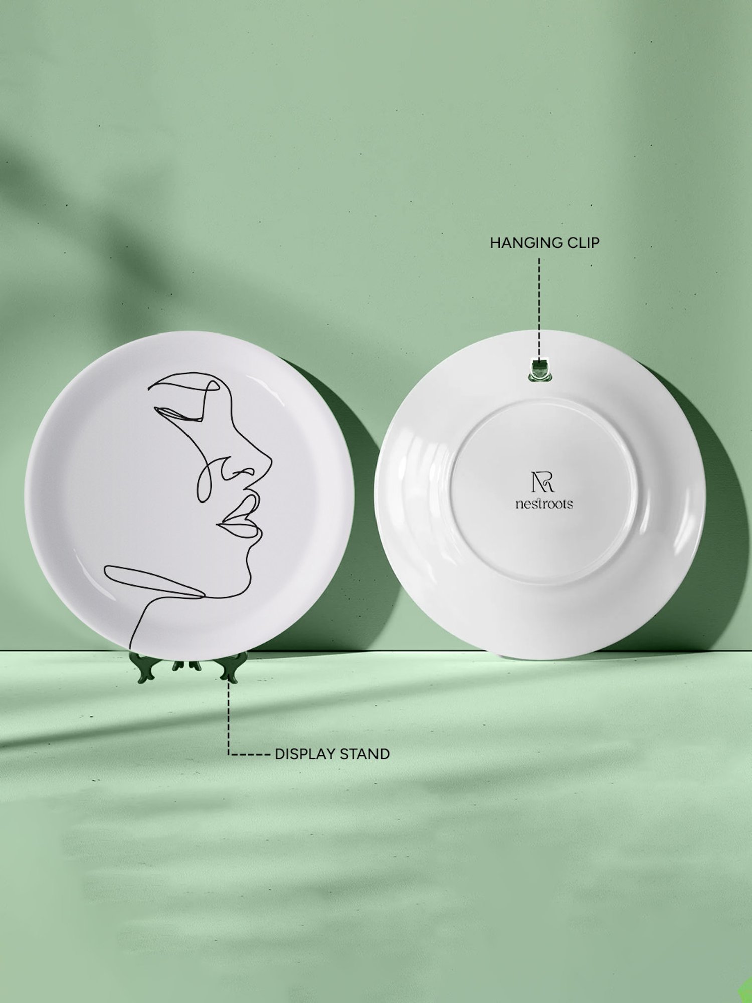 Nestroots Intertwined Elegance Black & White Porcelain&iquest;Decorative Wall Plate