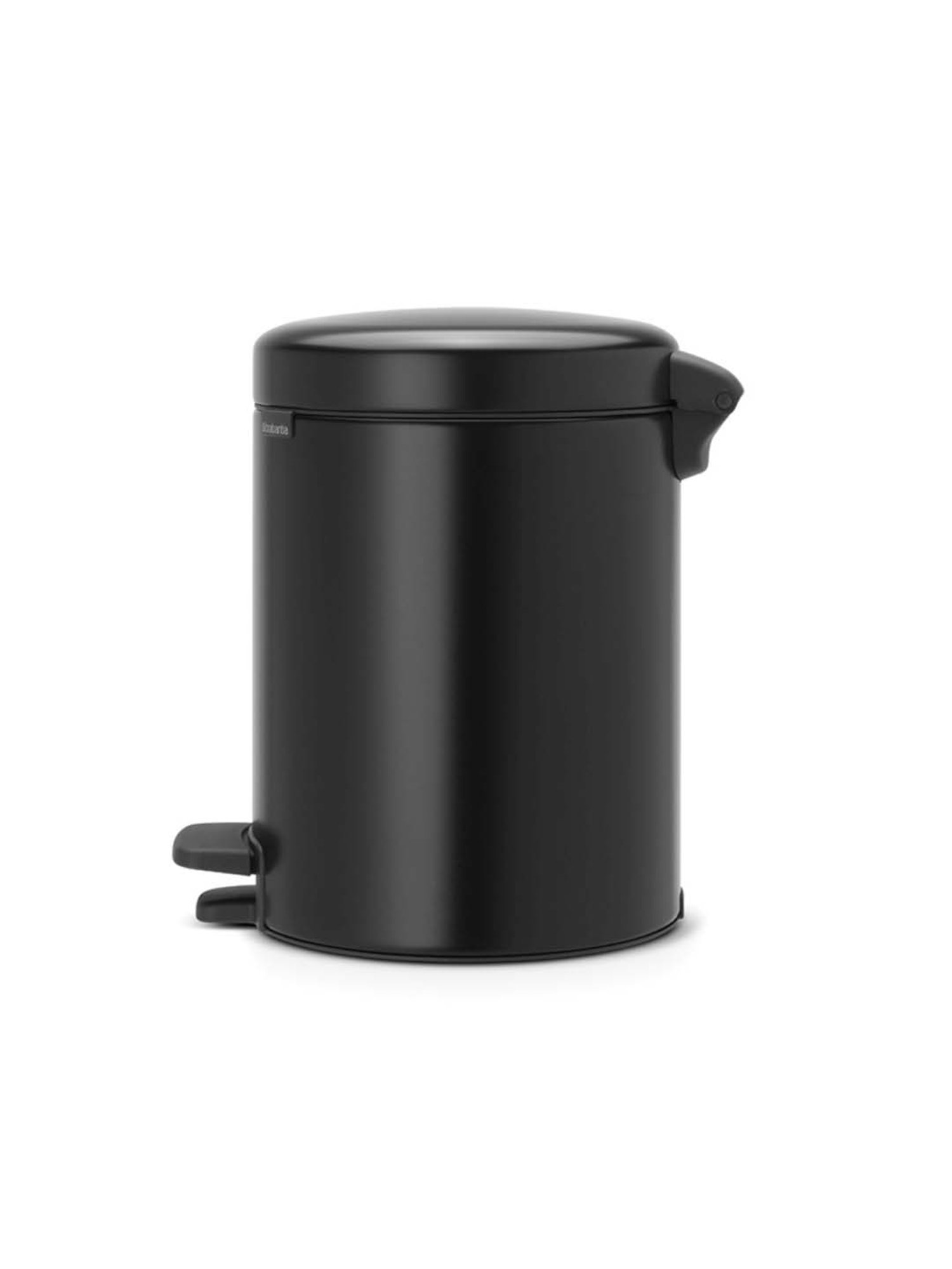 BRABANTIA New Icon Matt Black Metal Pedal Dustbin (5 L) - Set of 1