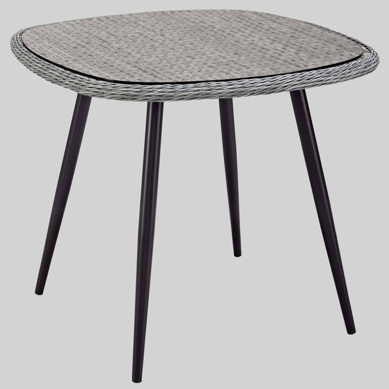 Endeavor 36" Wicker Rattan Square Patio Dining Table Gray - Modway
