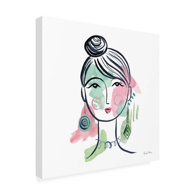18" x 18" Farida Zaman 'Pretty Faces IV' Unframed Wall Canvas - Trademark Fine Art