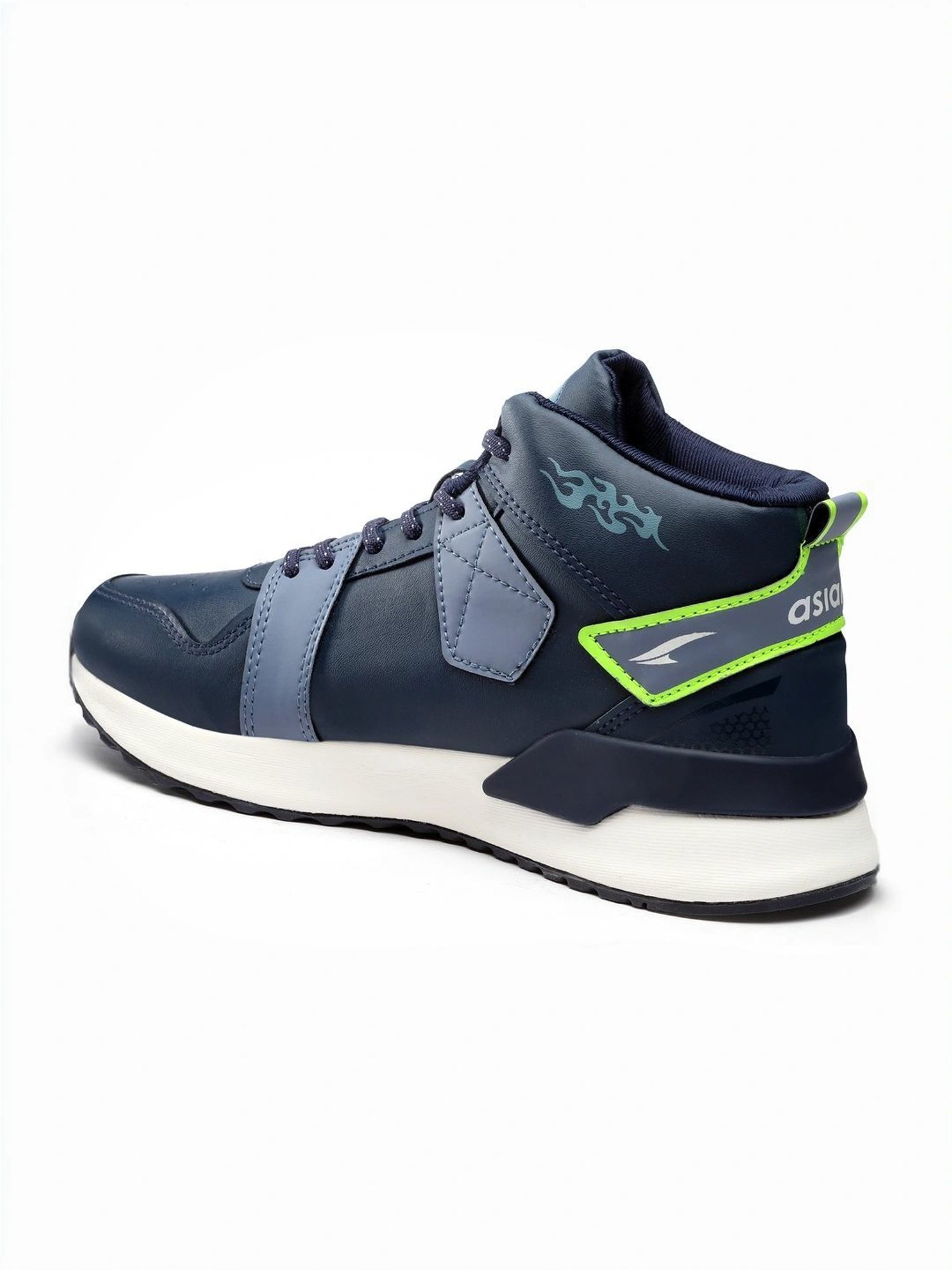 Asian Men's Navy Ankle High Sneakers