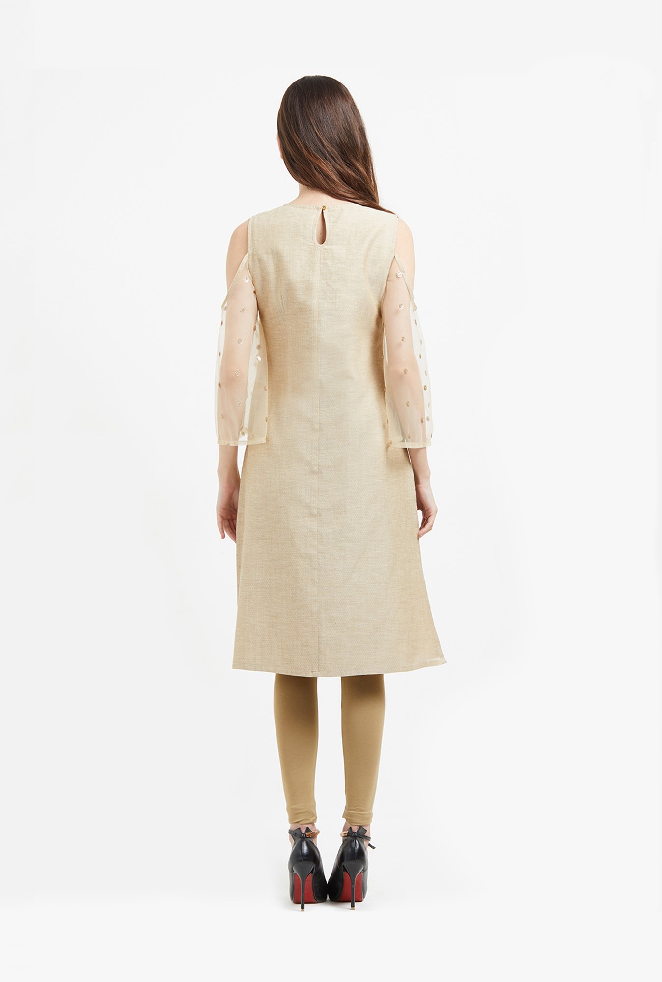 Fusion Beats Beige Full Sleeves Kurta