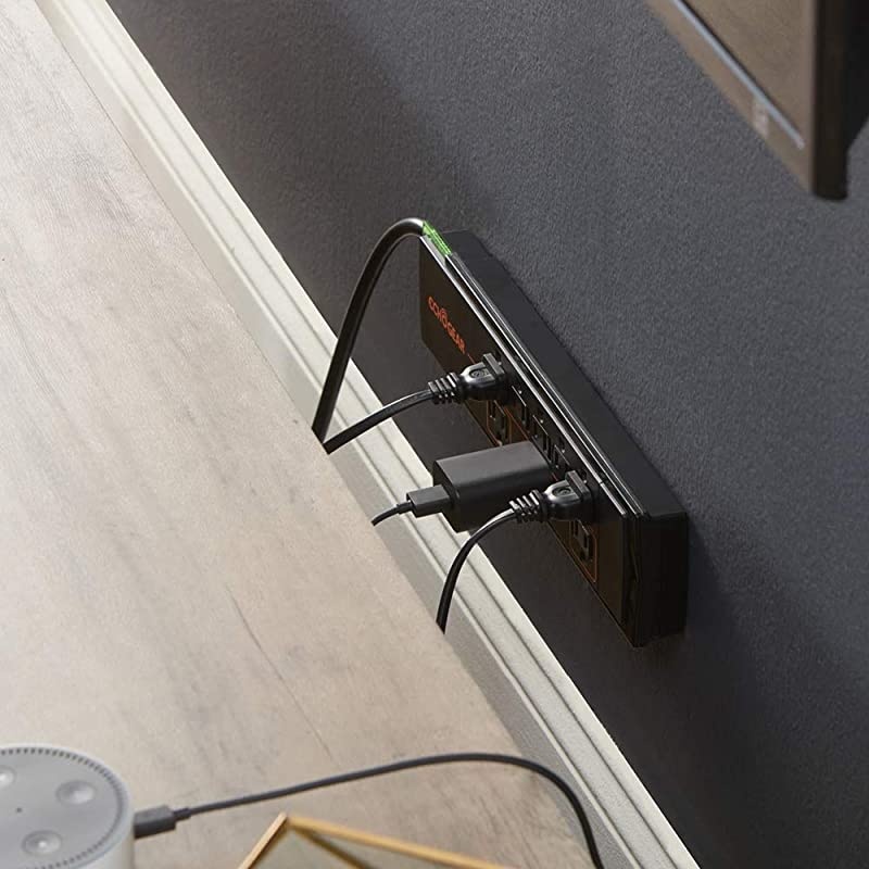 8 Outlet Surge Protector Power Strip - Slim Design Can Power & Protect Your Entire TV, Office, Or Gaming Setup - Advanced Surge Suppressor with 3420 Joules of Protection