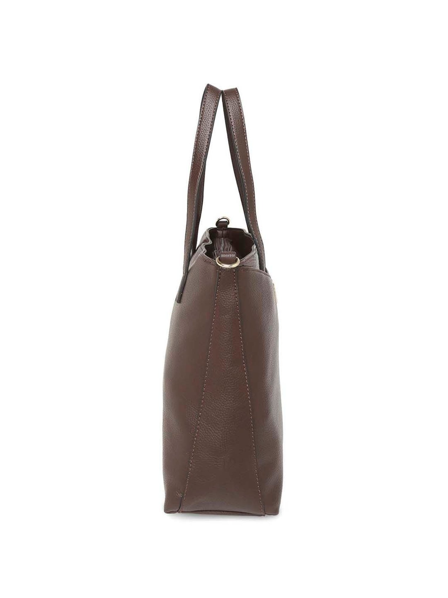 Marina Galanti Brown Solid Medium Tote Handbag