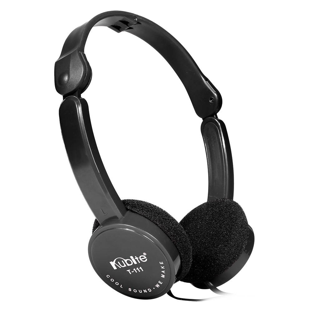 KUBITE T-111 3.5mm Wired Over-ear Headphones Foldable Sports Headset Portable Music Gaming Earphones w/ Microphone for Kids MP4 MP3 Smartphones Laptop Tablet PC