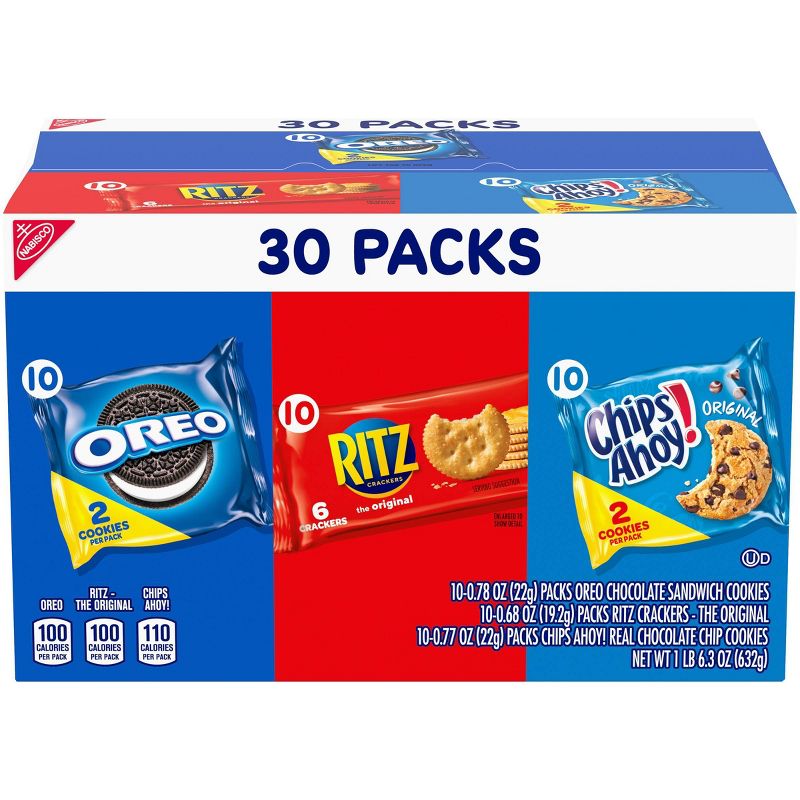 Nabisco Oreo, Ritz & Chips Ahoy Snacking Essentials Variety Pack - 30ct/22.3oz