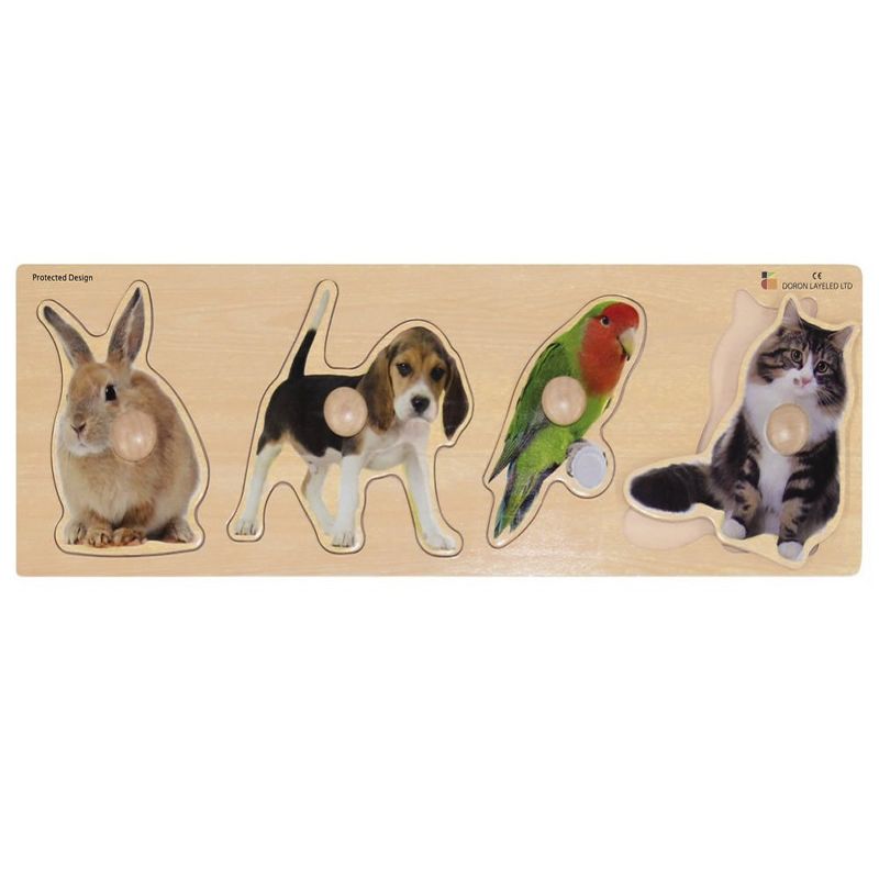 Kaplan Early Learning Large Knob Animal Puzzle Set - Set of 3