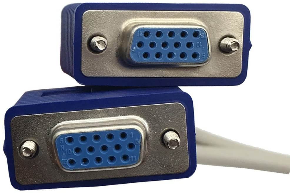 DONG 1 Computer to Dual 2 Monitor vga Splitter Cable Video Y Splitter 15 pin Two Ports vga Male to Female