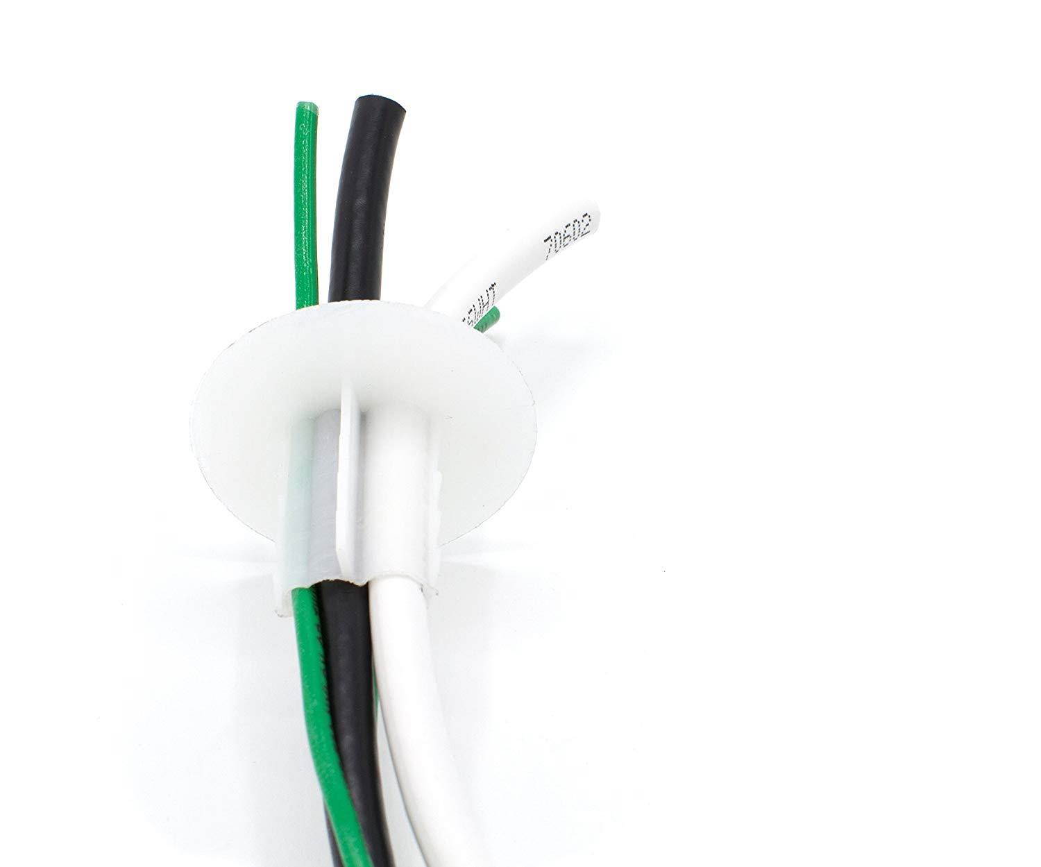 White Dual Feed Through Bushing For Coax Coaxial Cable RG6 | 10 Pack