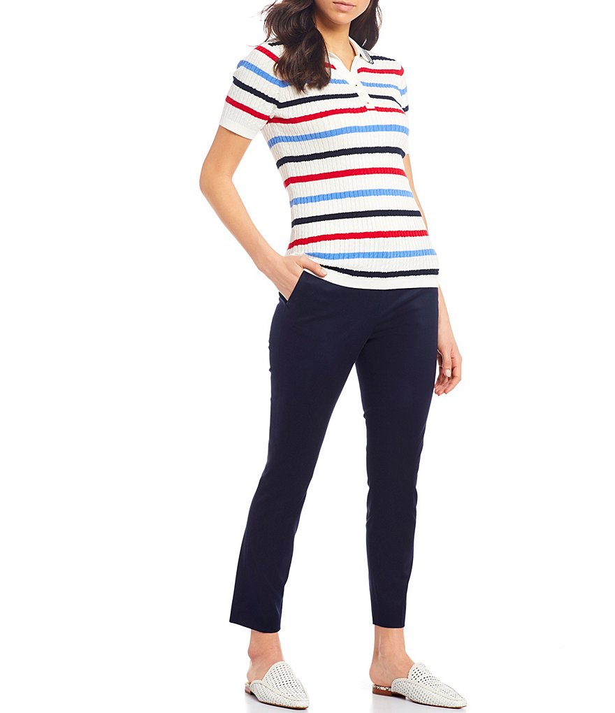 Tommy Hilfiger Stretch Cotton Twill Elastic Back Ankle Pants