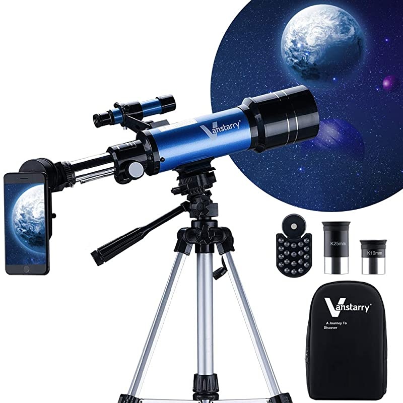 Telescopes for Kids Travel Kids Telescope 70mm Aperture 400mm AZ Mount Astronomical Refractor Telescopes for Adults Astronomy Beginners Portable Travel Telescopes with Carry Bag
