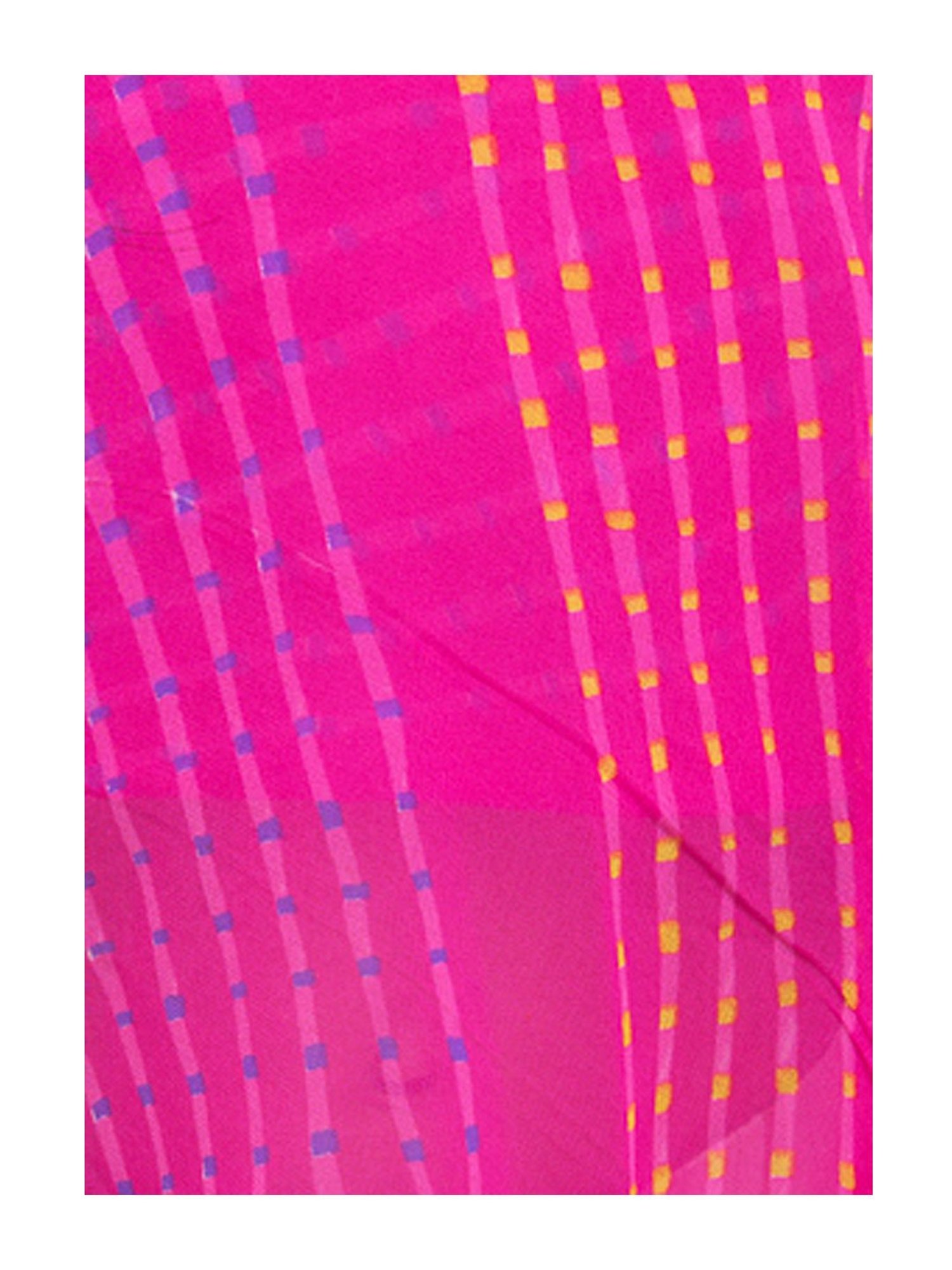 Fairies Forever Kids White & Pink Striped Leheriya Top With Skirt Pants