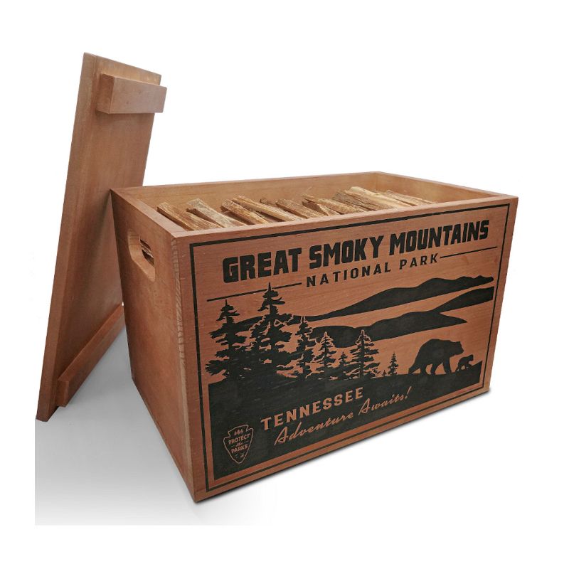 Better Wood Products Limited Edition Protect the Parks Series All Natural Fatwood Fire Starter Sticks, 13 Pound Wooden Crate, Great Smoky Mountains