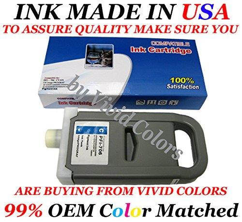 Ink cartridge compatible for Canon PFI706 Cyan ipf8400s ipf8400 ipf9400s ipf9400 ipf8410s ipf8410 ipf9410s ipf9410