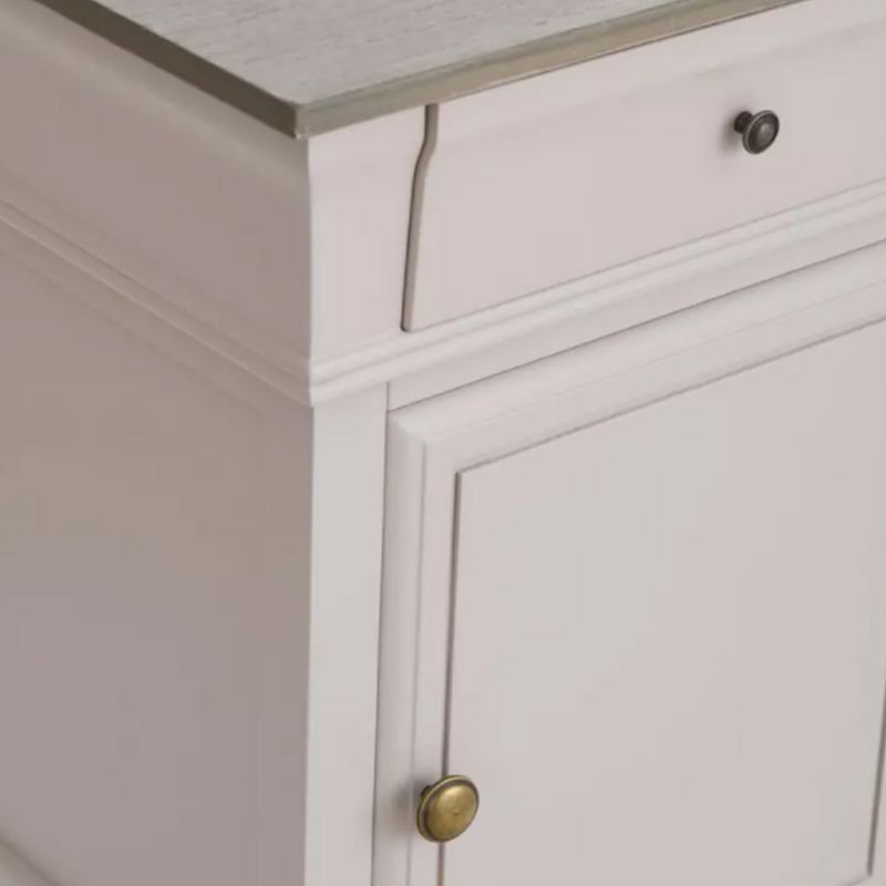 StyleCraft Ivan 1 Drawer 1 Door Wood Storage Bedroom Living Room Nightstand Cabinet Table, Light Gray