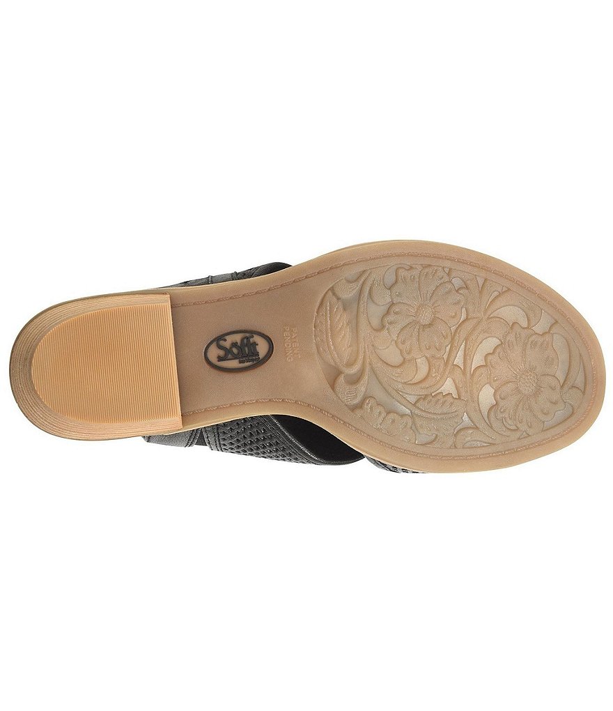 Sofft Sara Perforated Leather Stacked Heel Shooties