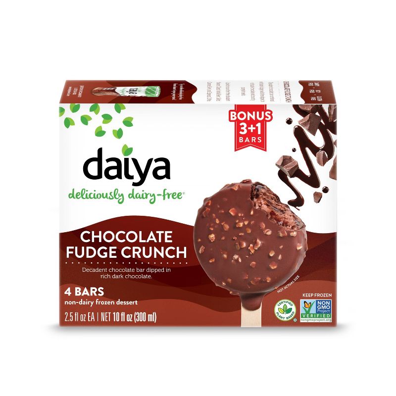 Daiya Chocolate Fudge Crunch Non-Dairy Frozen Dessert Bars - 10.4oz/4ct