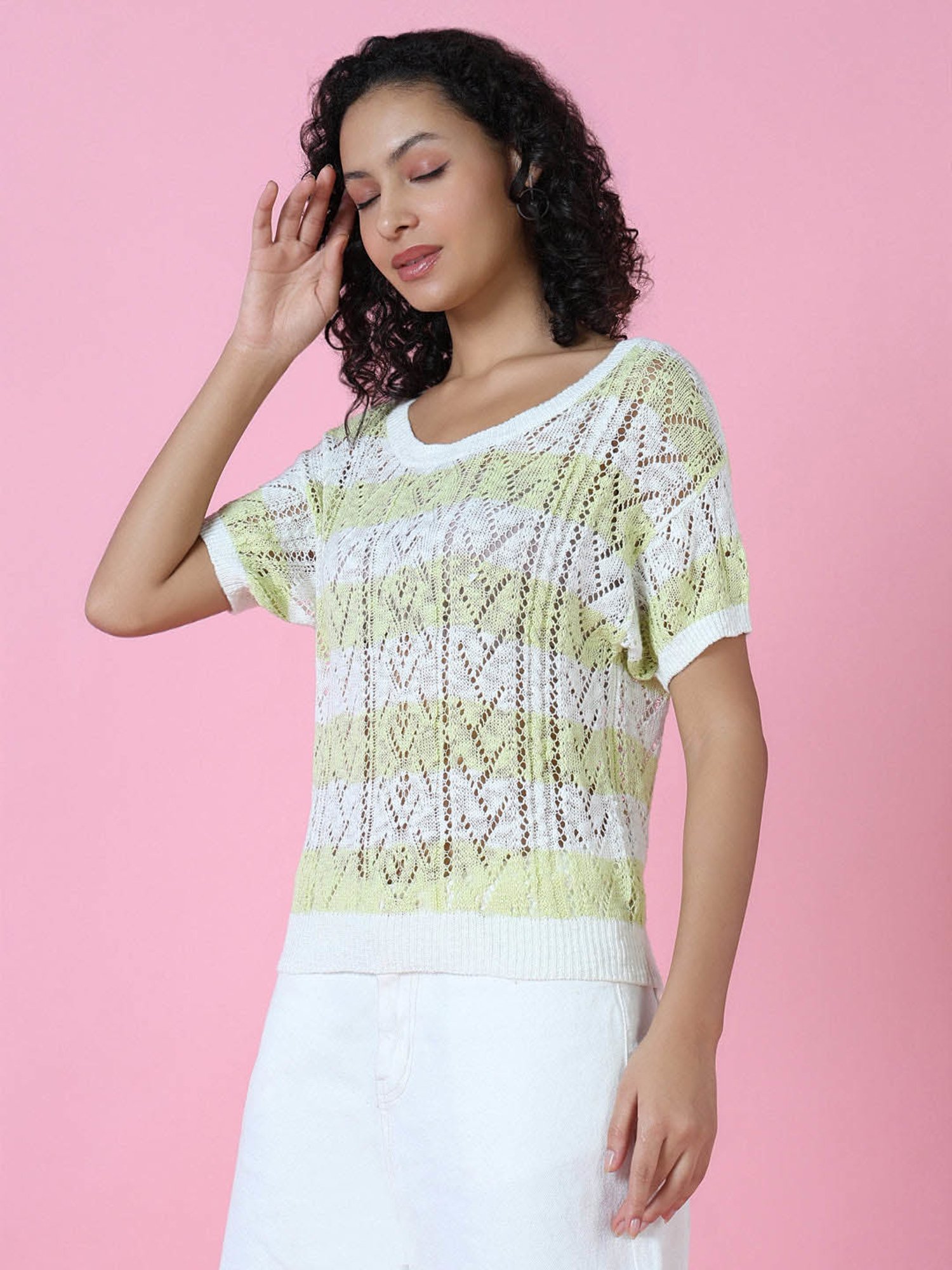 SHOWOFF Green Self Design Top