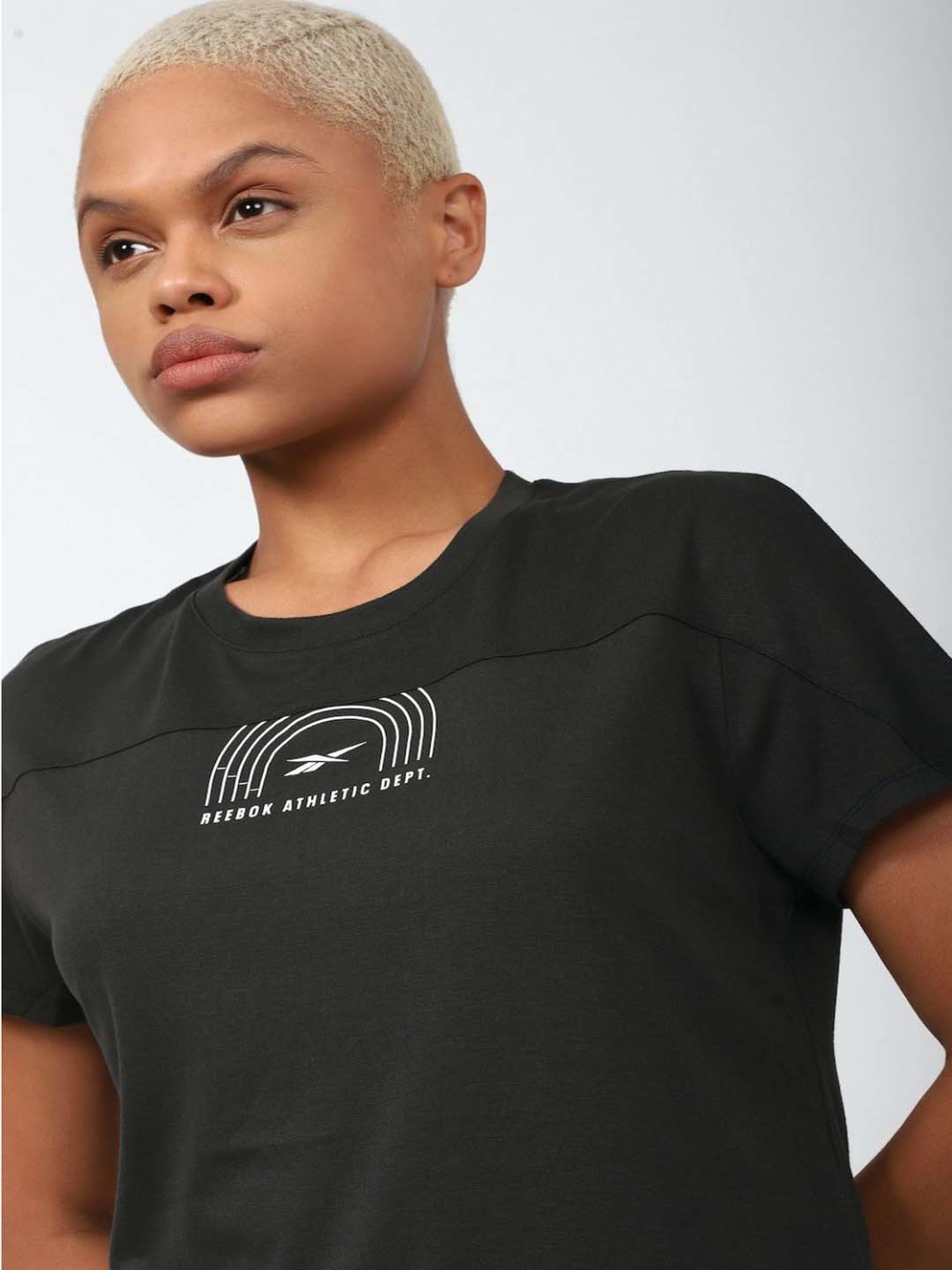 Reebok Black Graphic Print T-Shirt