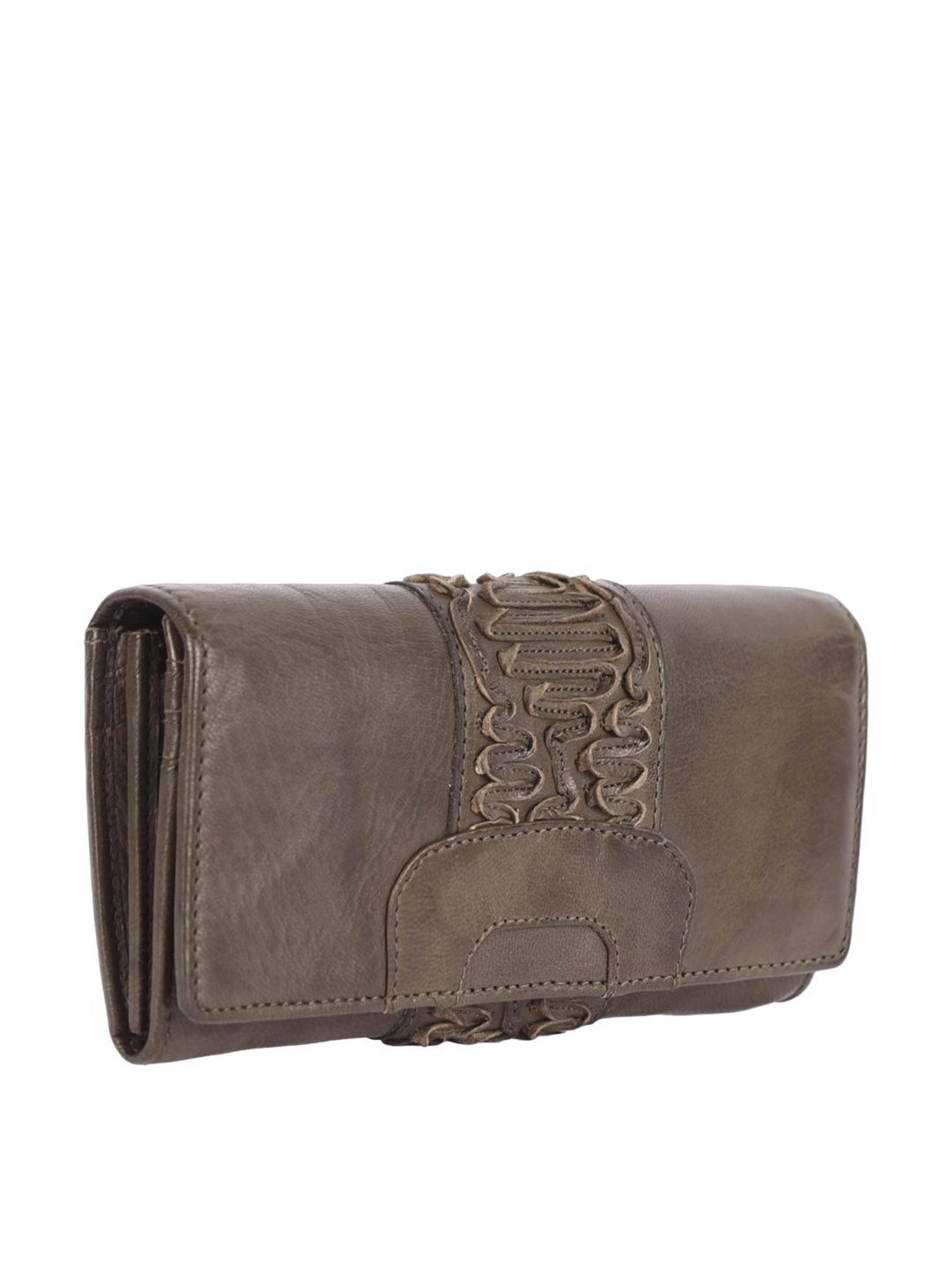 KOMPANERO MARINA Green Textured Bi-Fold Wallet for Women