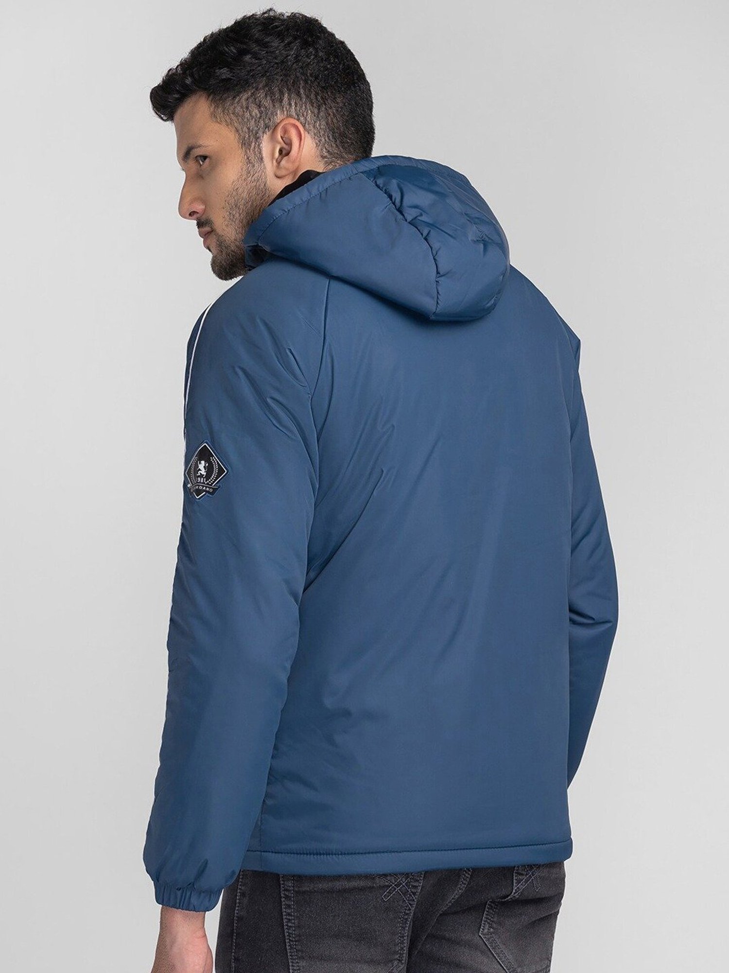 Giordano Dark Sky Blue Regular Fit Hooded Jacket