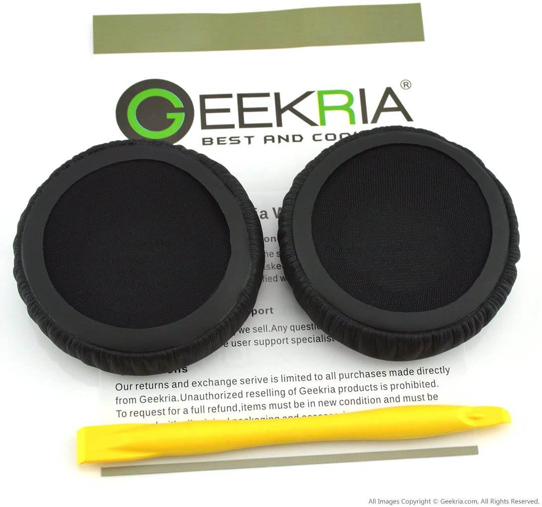 Geekria QuickFit Protein Leather Ear Pads for Monster DNA On-Ear Headphones, Replacement Ear Cushion / Ear Cups / Ear Cover, Headset Earpads Repair Parts (Black)