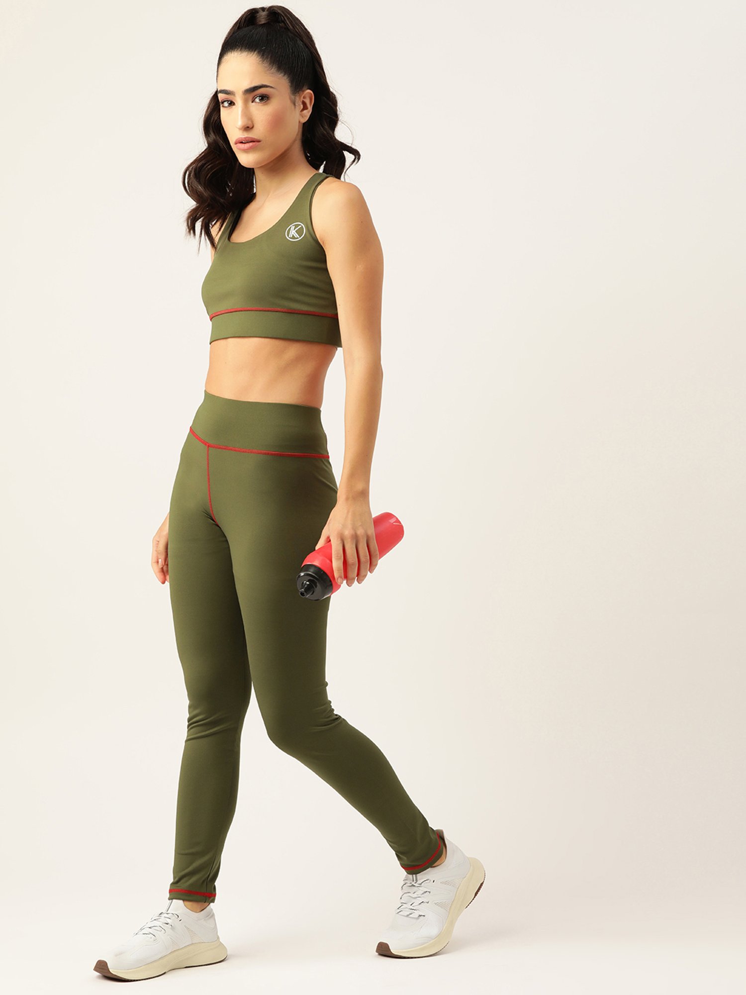 Kotty Green Polyester Logo Print Tracksuit