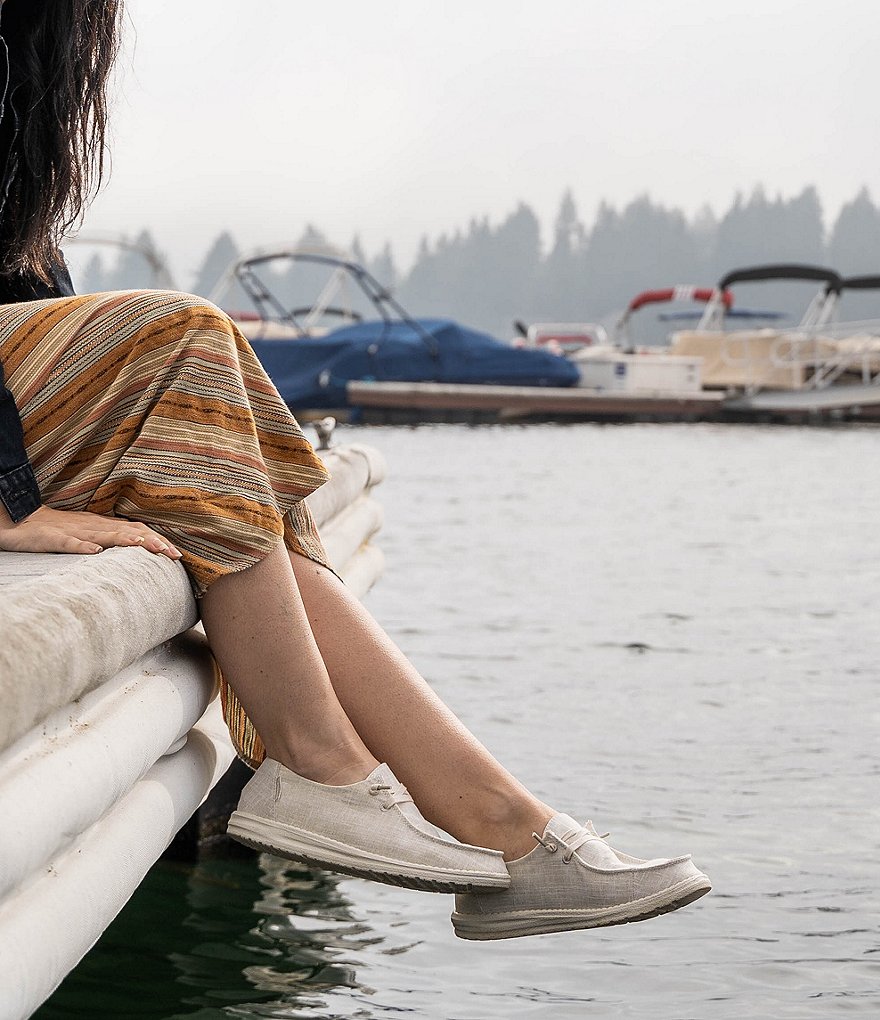 Hey Dude Women's Wendy Sparkling Metallic Canvas Washable Slip-Ons