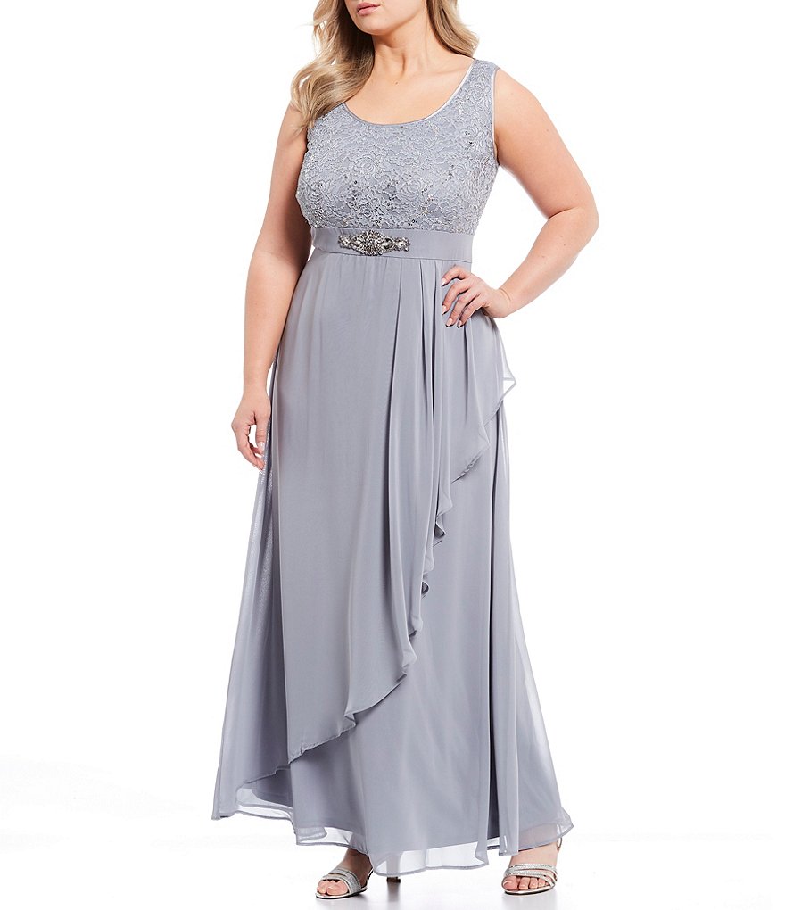 Jessica Howard Plus Size Crew Neck 3/4 Sleeve Printed Trapeze Dress