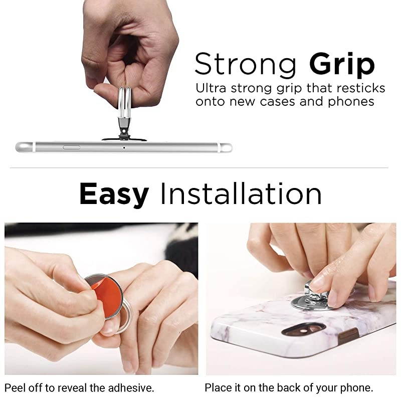 Phone Ring Holder 3in1 Phone Ring Phone Stand Phone Car Vent Mount Finger Grip Phone Holder for All iPhone Samsung Galaxy Rose Gold