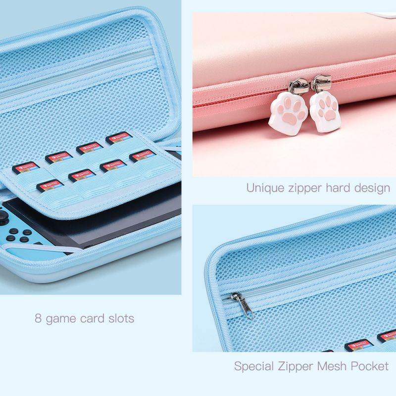 Cute Paw Cute Pouch for Nintendo Switch Bag Travel Carrying Case for Nintendo Switch Lite Games Hard Portable Storage Bag