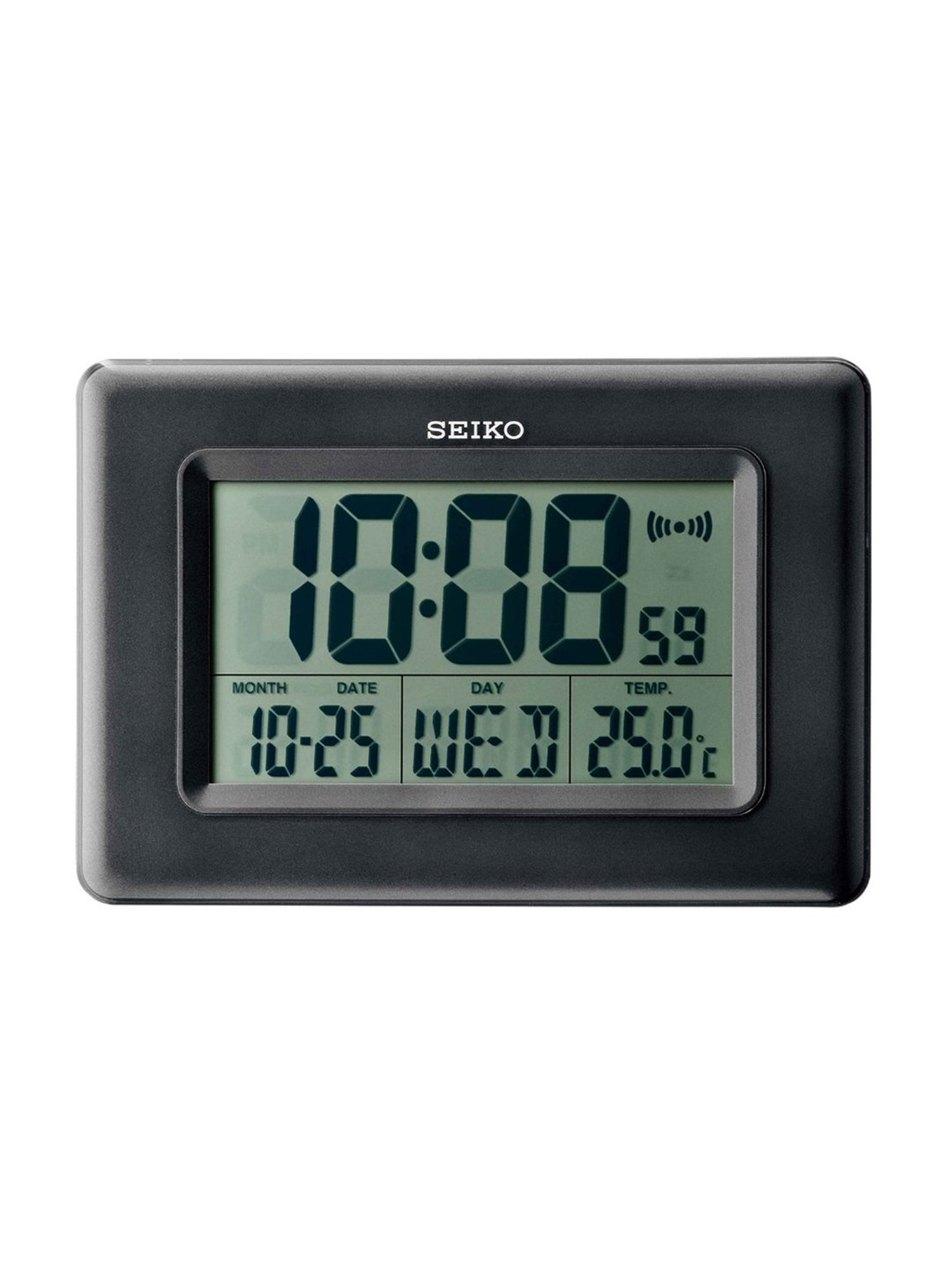 SEIKO elegant black plastic table clock