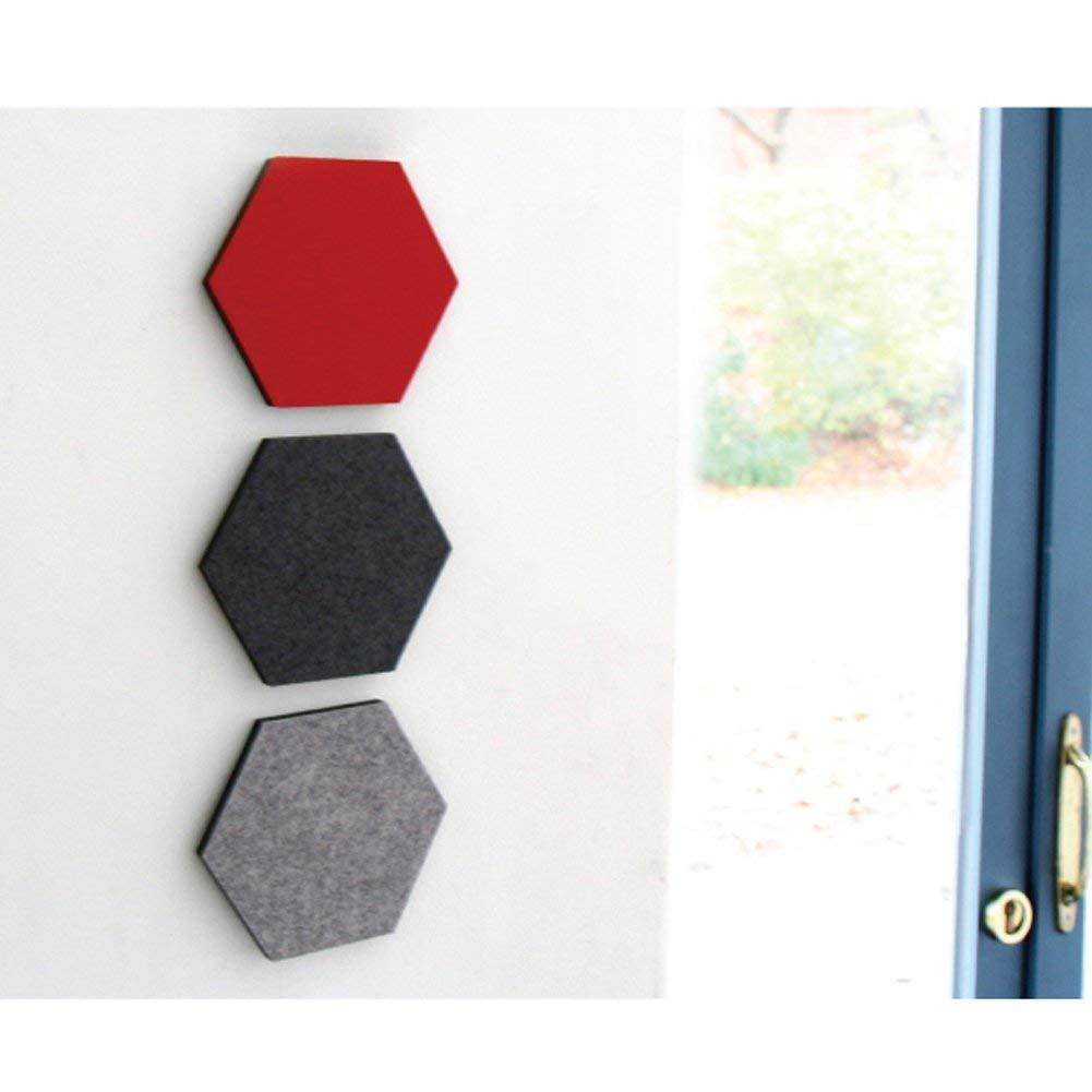 Thehaki Sandwich Felt Board Hexagon type Memo Board Wall Decoration Home Deco (Dark Gray 4pcs Set)
