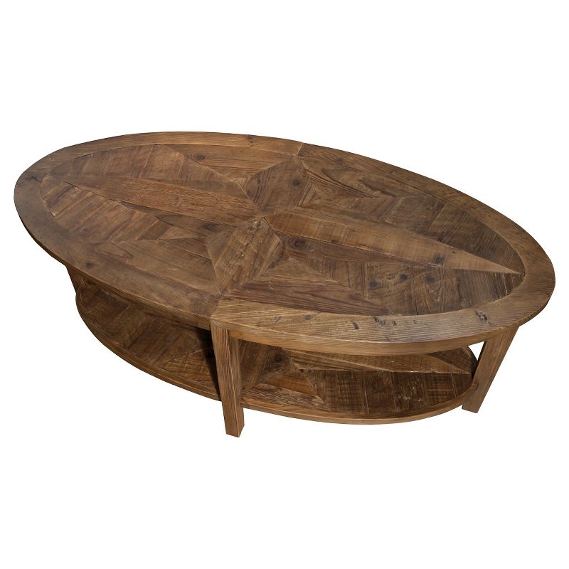 48" Revive Reclaimed Oval Coffee Table Natural - Alaterre Furniture