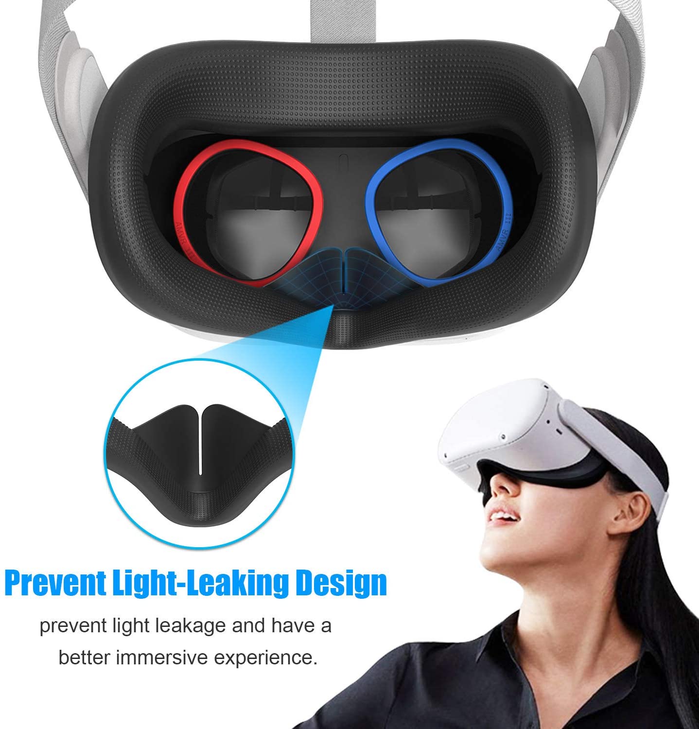 2 Pairs Oculus Quest 2 Elite Washable Silicone Handle Protective Cover