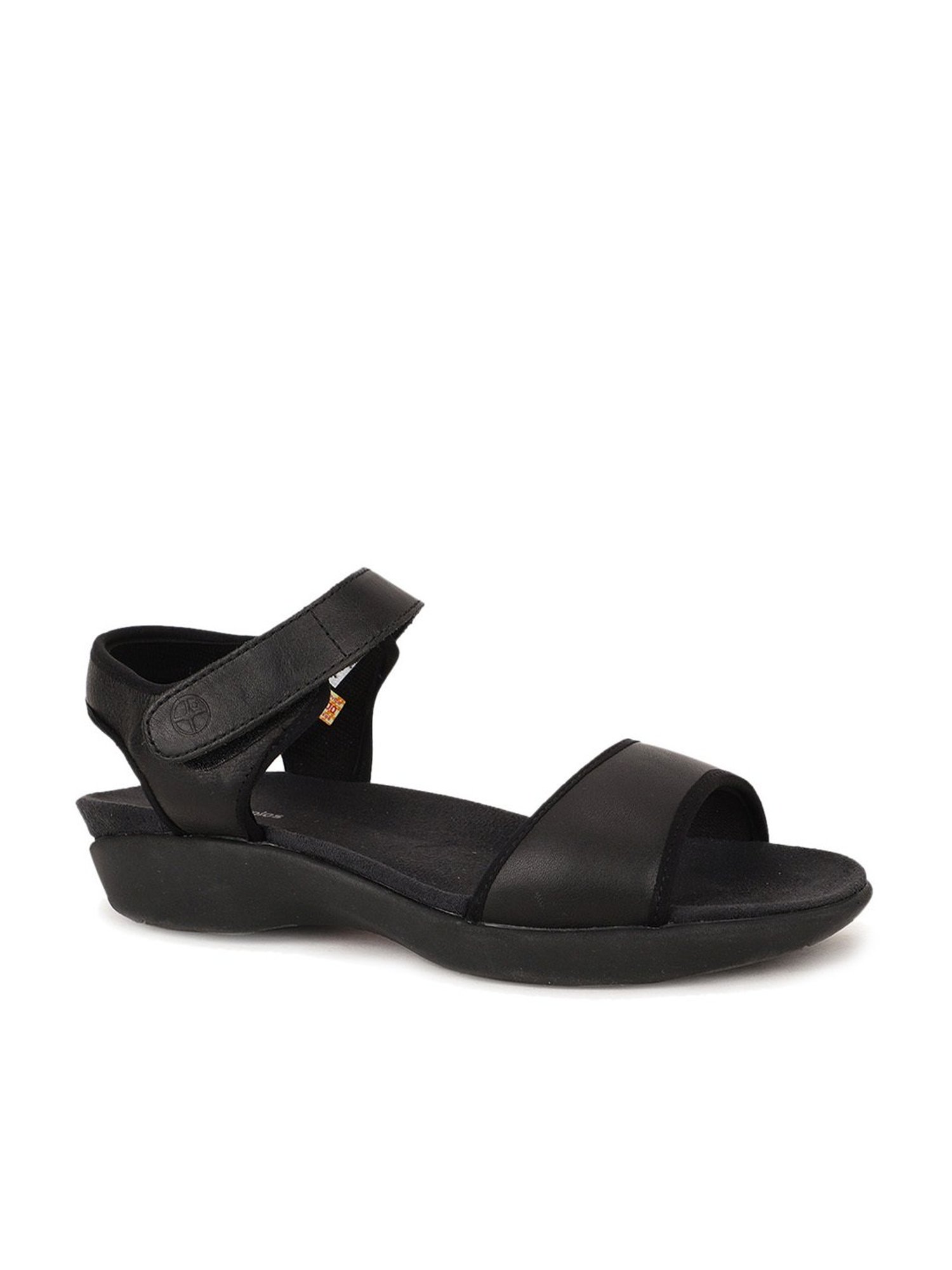 Hush Puppies by Bata Women's Black Ankle Strap Wedges