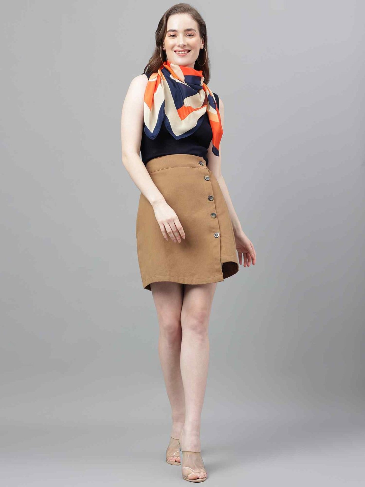 Tossido Multicolor Printed Scarf & Bag Scarf Set