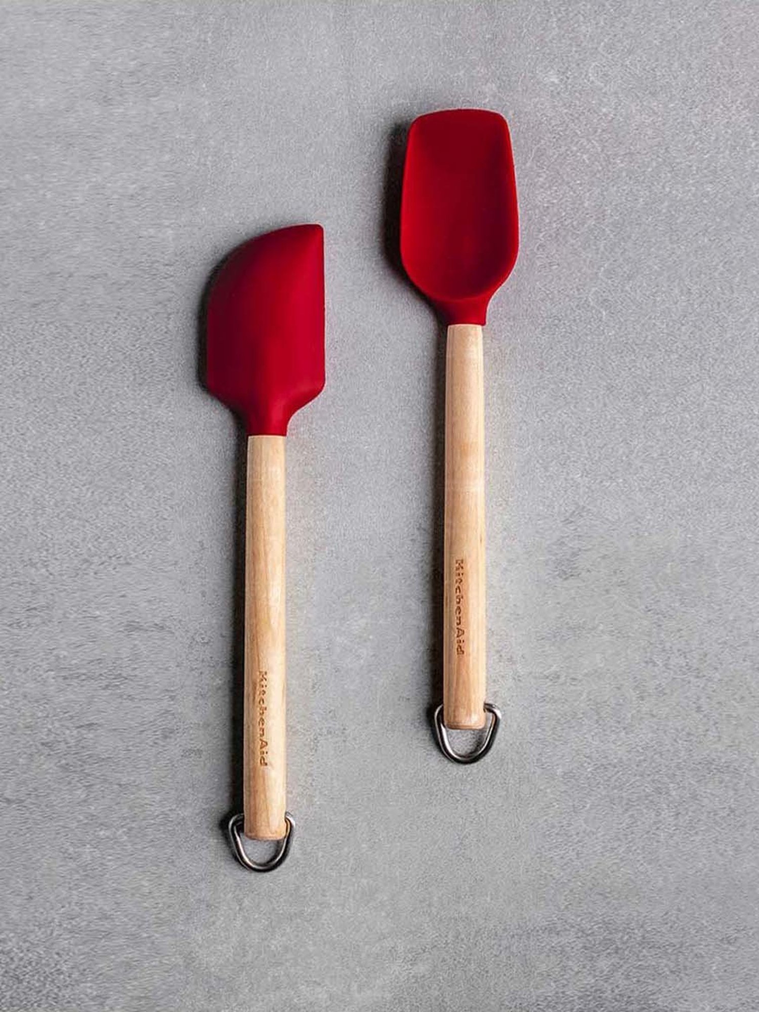 KitchenAid 2-Piece Red Medium Mini Birchwood Spatula Set