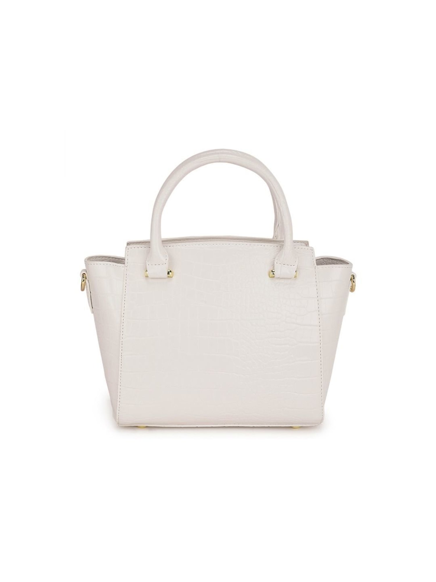 Tyra Alice White Textured Faux Leather Handbag
