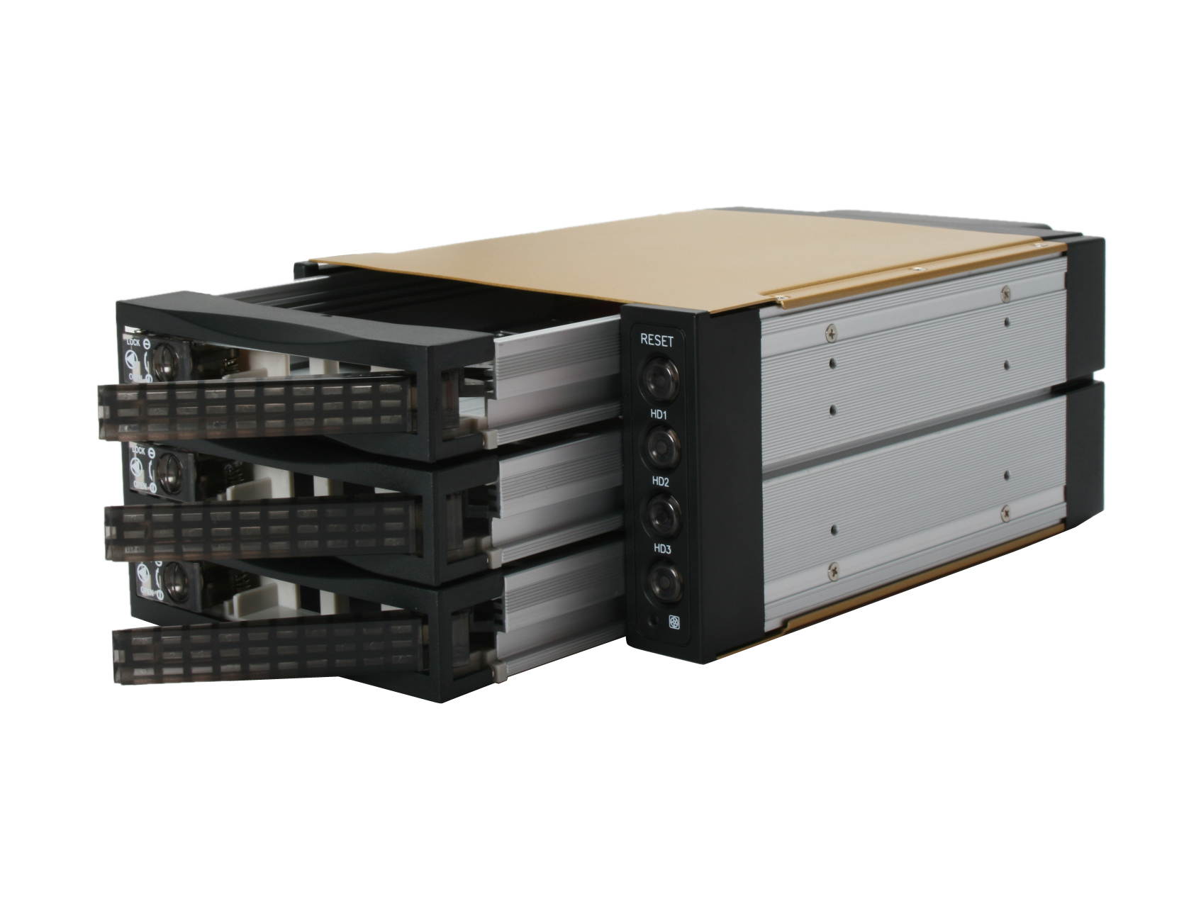 iStarUSA BPU-230SATA-BPL 2 x 5.25" to 3 x 3.5" SAS / SATA 6.0 Gbps Hot-Swap Cage - Lockable