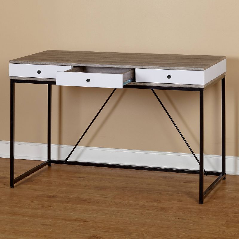 Sally Desk with 3 Drawers - Black/Gray - Buylateral