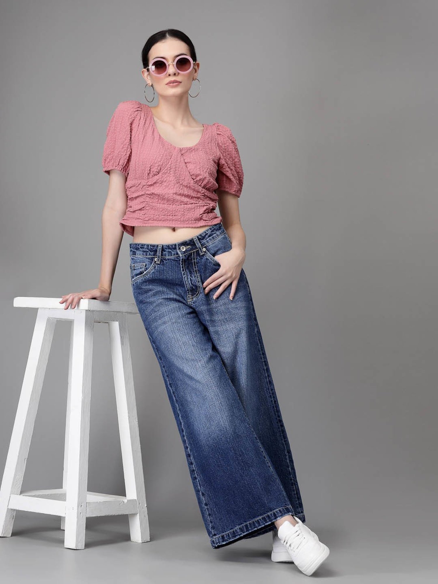 Global Republic Pink Embroidered Top