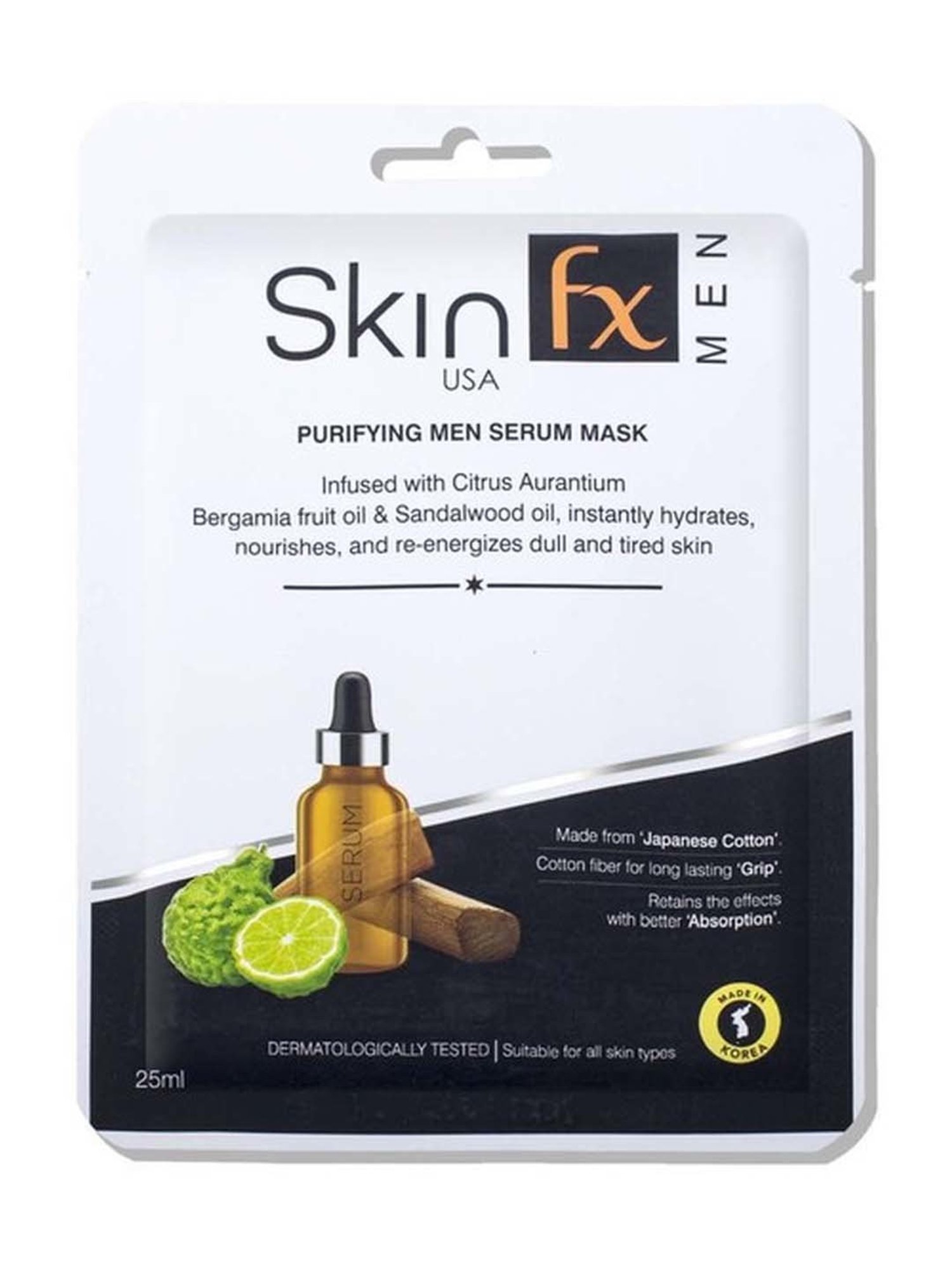 Skin Fx Nourishing Hand Mask & Purifying Men Facial Serum Mask - Pack of 2